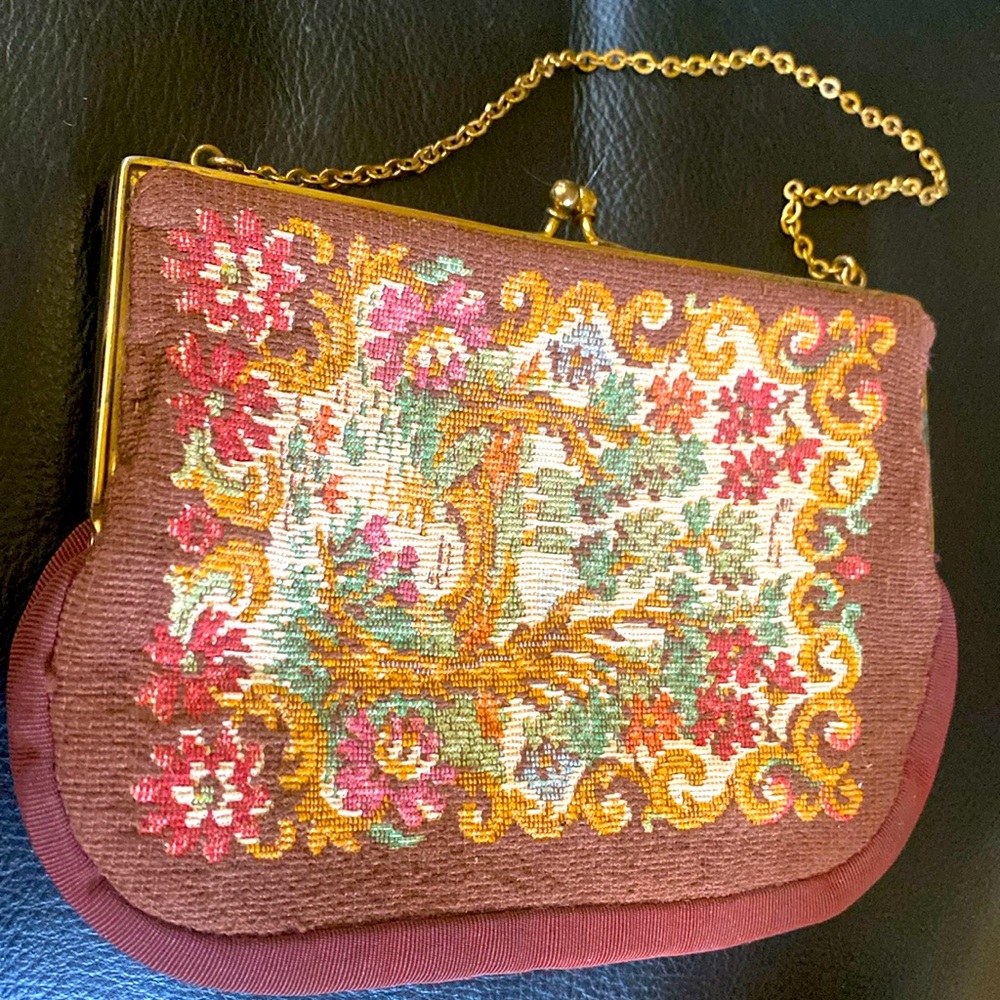 Vintage embroidery evening purse
